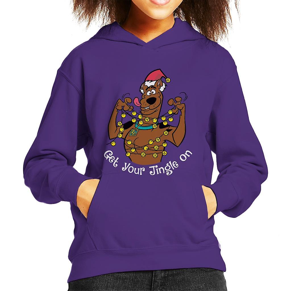 Scooby Doo Christmas Tangled In Lights Kid's Hooded Sweatshirt