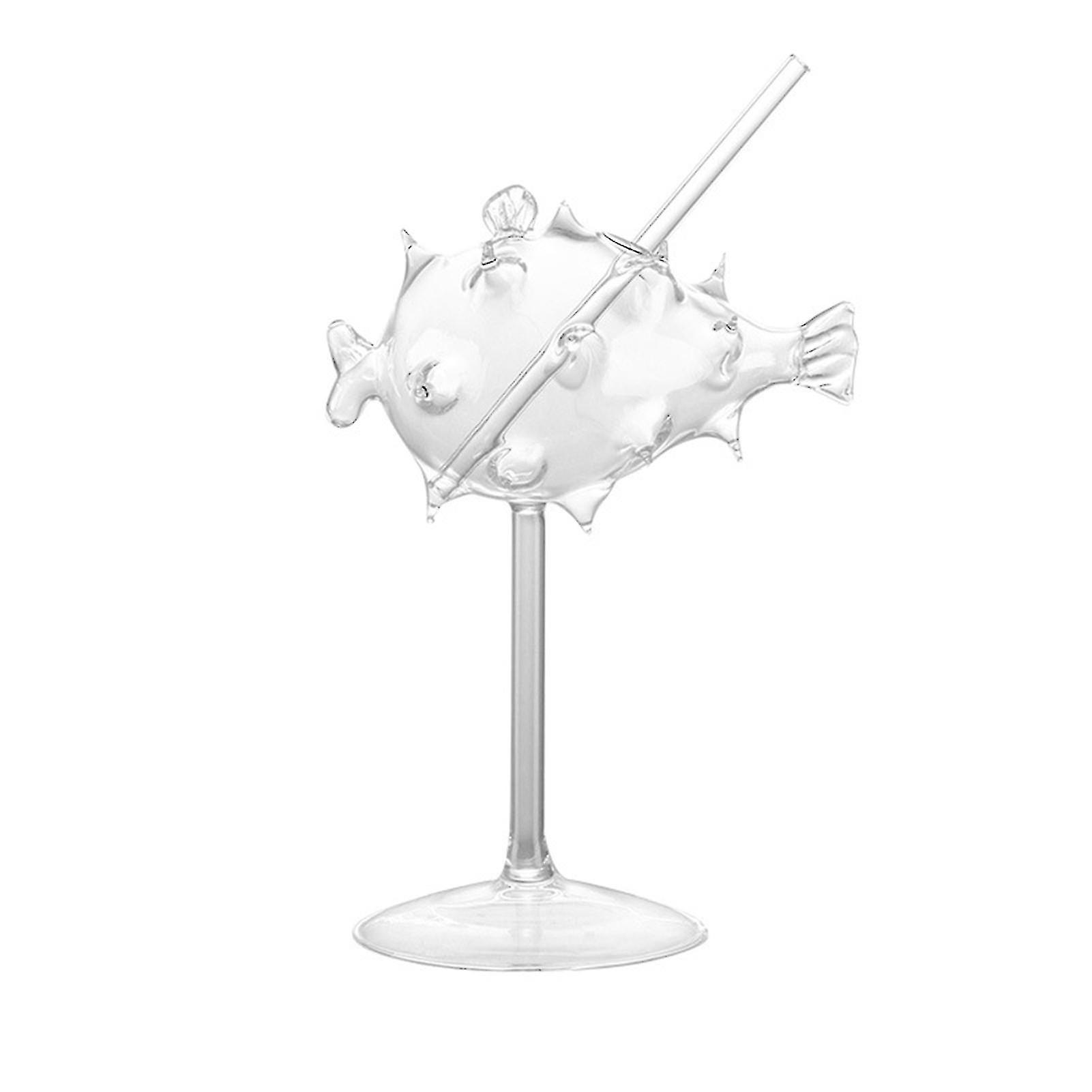 200ml δημιουργικό ποτήρι martini κοκτέιλ Pufferfish με άχυρο διαφανές ποτήρι ποτήρι μπαρ πάρτι