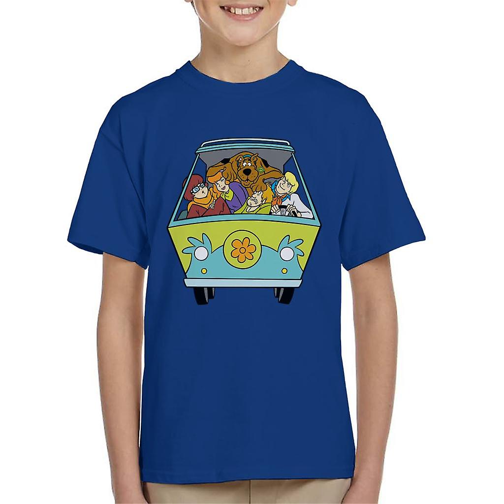 Scooby Doo Characters In The Mystery Machine Kid's T-Shirt