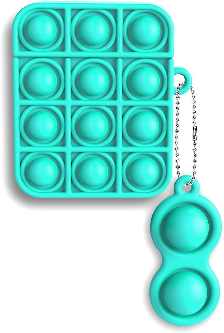 Pop Case pour Airpods 1 2, Relive Stress Fidget Toys Push It Bubble Soft Silicone Case Housse d’écouteurs sans fil pour enfants adultes (vert menthe) Vert menthe