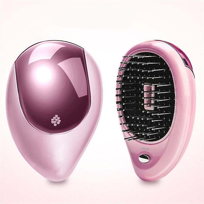 Ionic Vibration Mini Massage Ionic Hair Brush (Pink) 10.5*7.5cm
