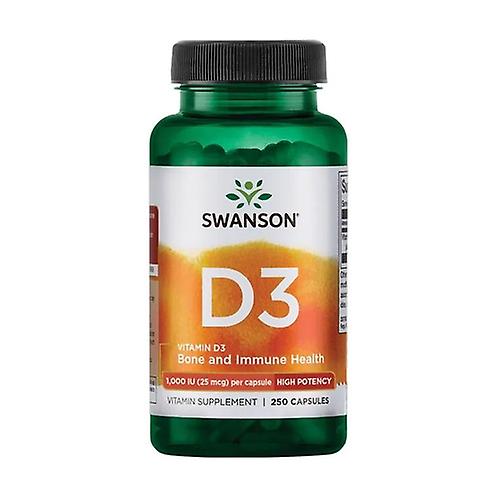 Vitamin D3 - High Potency 1,000 IU 250 capsules of 25μg