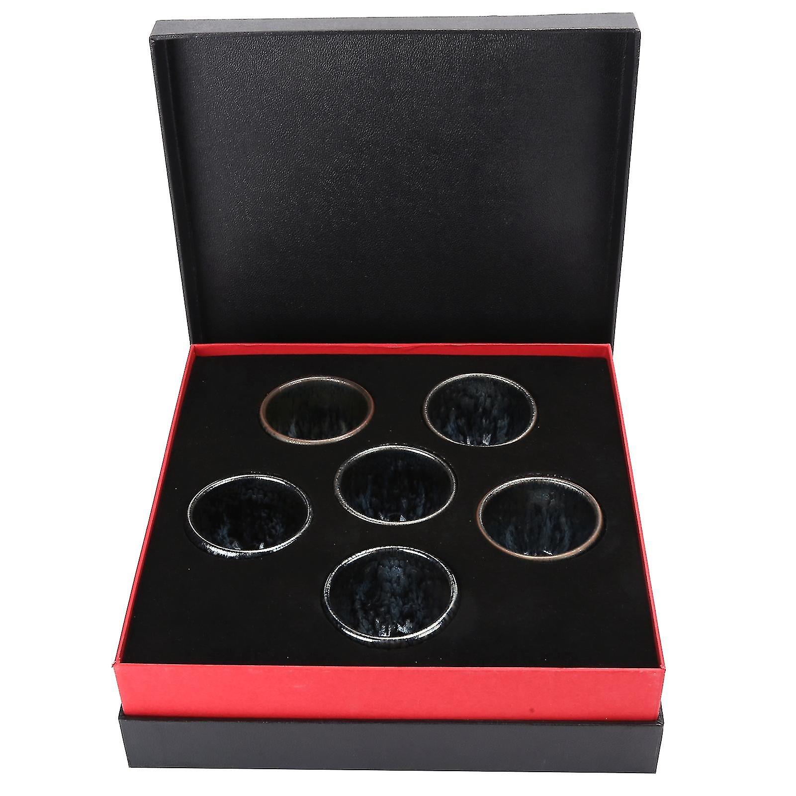 6Pcs/set Tea Cups Ceramic Cups Kung Fu Teaware Drinkware Accessory For Home Decorationflower Type