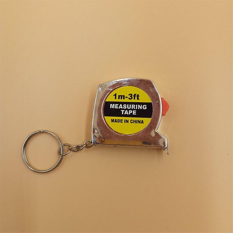 Plating Silver Portable Tape Measure Retractable Ruler Tape Keychain Steel Tape Measure For Diy Woodworking Tools