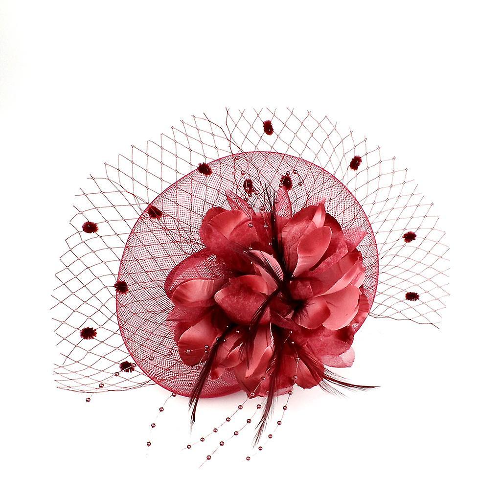Fascinators ريشة المرأة أغطية الرأس زهرة ديربي قبعة لكوكتيل الكرة عقال الزفاف مقطع أنيق