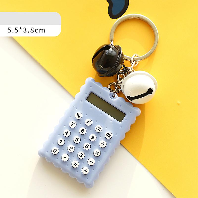 Pocket Calculator Fast Response Cute Biscuits Shape Key Holder 8-digit Mini Calculator Counting
