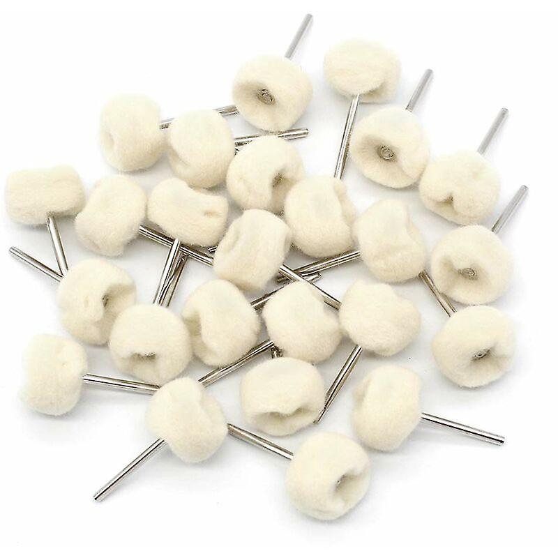Beige Cotton Polishing Wheel for Rotary Tools to Remove Rust and Dirt on the Surface, 25 Pieces