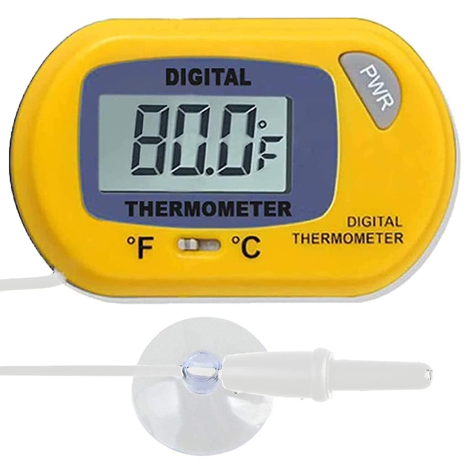 Digital Thermometer, Accurately Reads Aquarium Temperature With Suction Cup