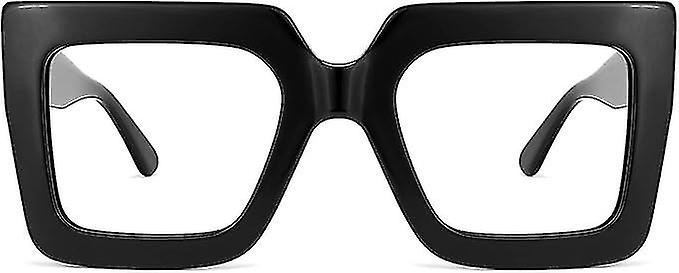Occhiali quadrati oversize alla moda e pesanti per le donne (montature nere luminose)