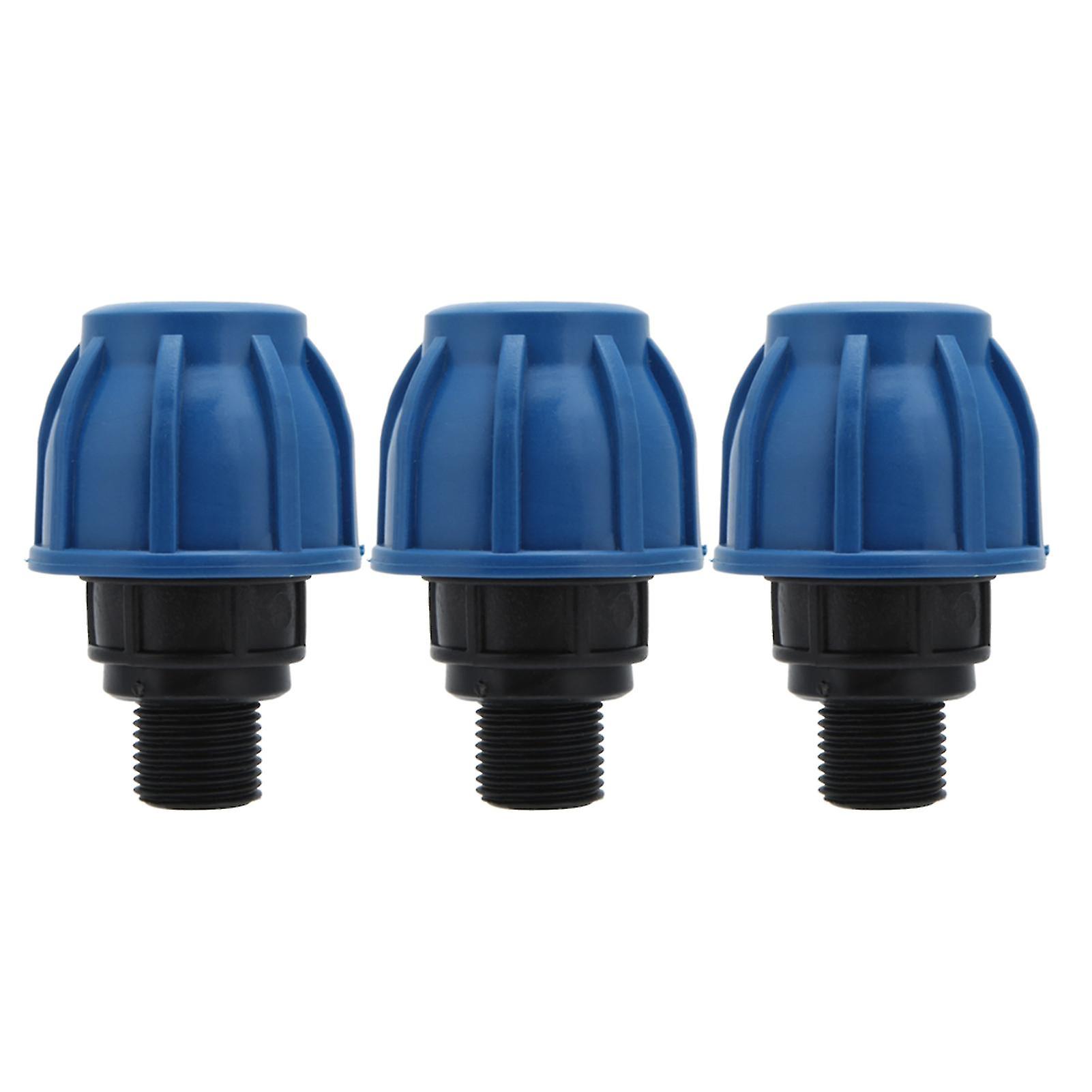 3Pcs PE Plastic Water Hose Pipe Connector Quick Connect Adapter Fitting