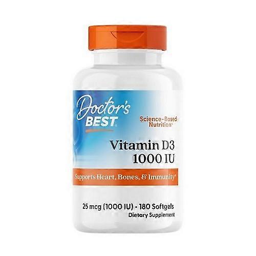 Doctors Best Vitamin D3,1000 IU ,180 Softgels (Pack of 3)