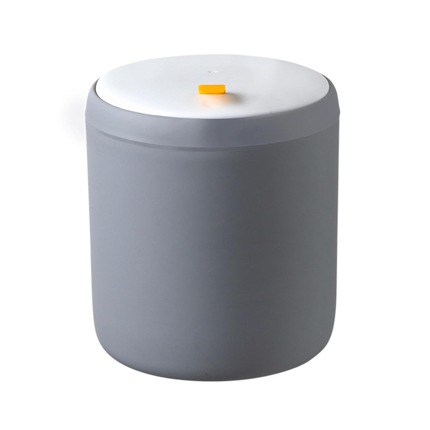 Desktop Trash Can Isolate Odor with Handle Round Home Living Room Mini Table Waste Bin