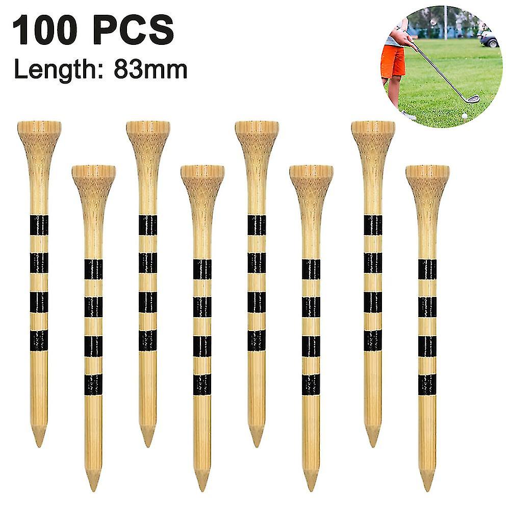 100pcs Golf Tees, Reduce Friction & Side Spin-stable & Durable Natural