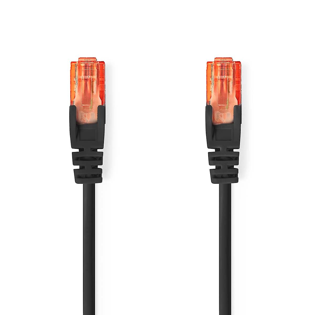 CAT6 Netwerkkabel | RJ45 mannelijk | RJ45 mannelijk | U/UTP | 2,00 m | Rond | Kunststof | Zwart | Etiket