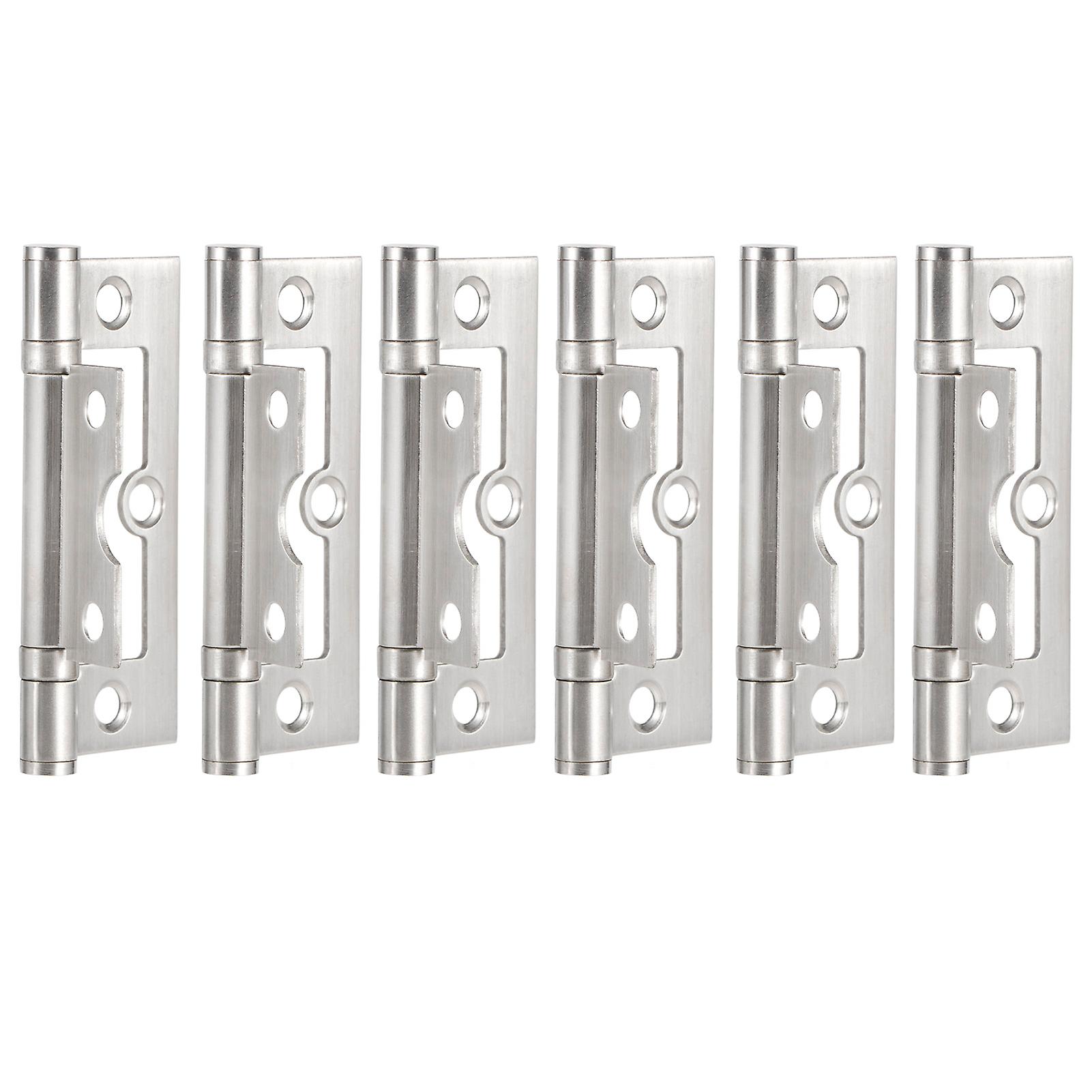6PCS Stainless Steel Hinge Mute Door Window Flat Open Hinge Furniture Hardware Accessories