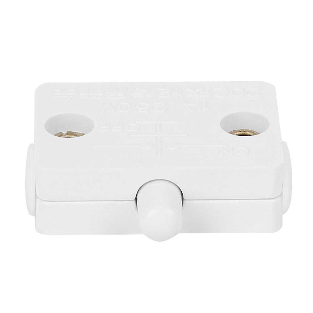 2Pcs White Automatic Reset Light Control Switch 33x23x10mm, 1A/250V