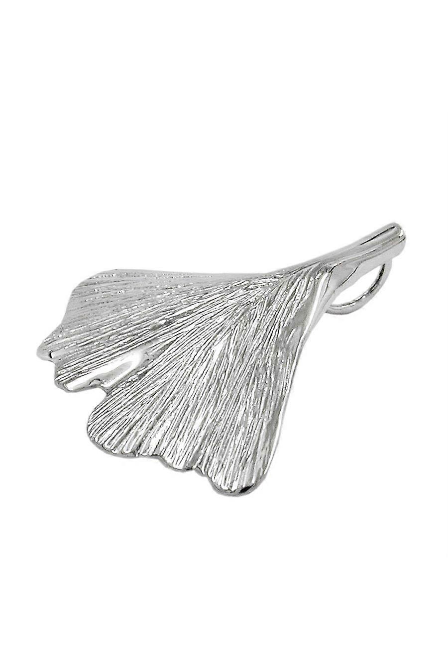 Pendant 24mm Ginkgo Leaf 9kt White Gold - Gl430714