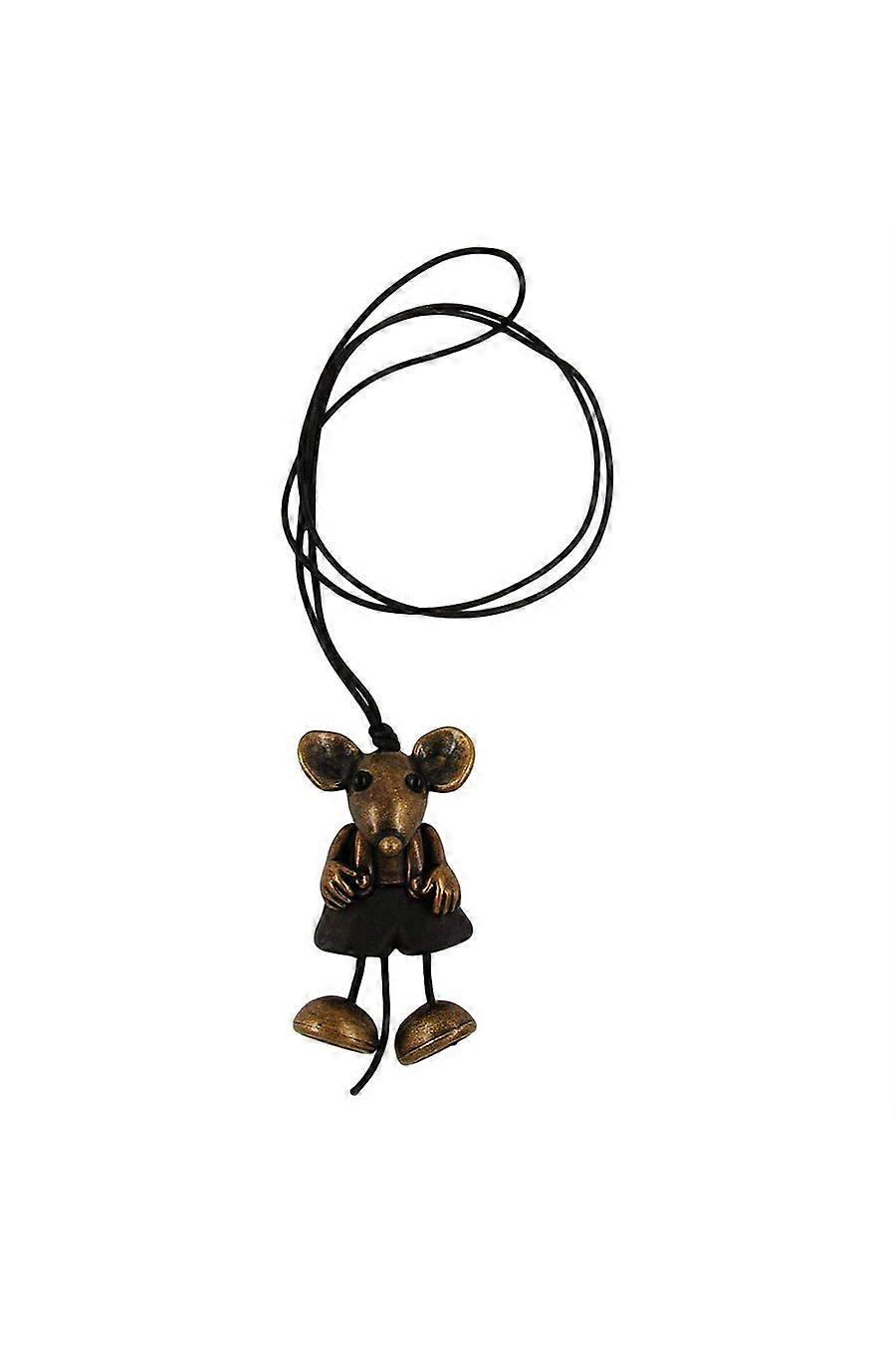 Necklace Mouse Black-brass 90cm - Gl01132