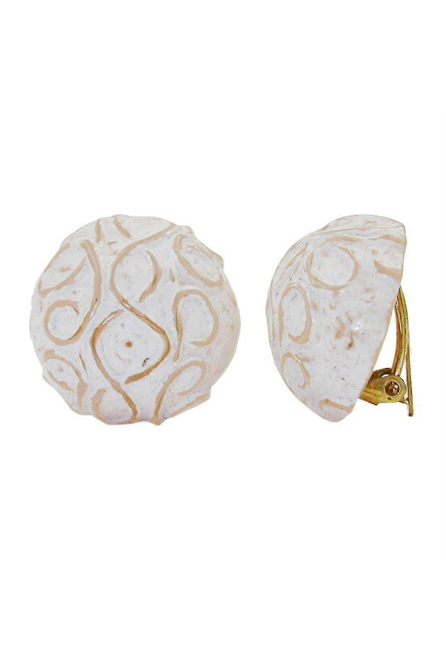 Clip-on Earring Cream Colored Matte 24mm - Gl03925