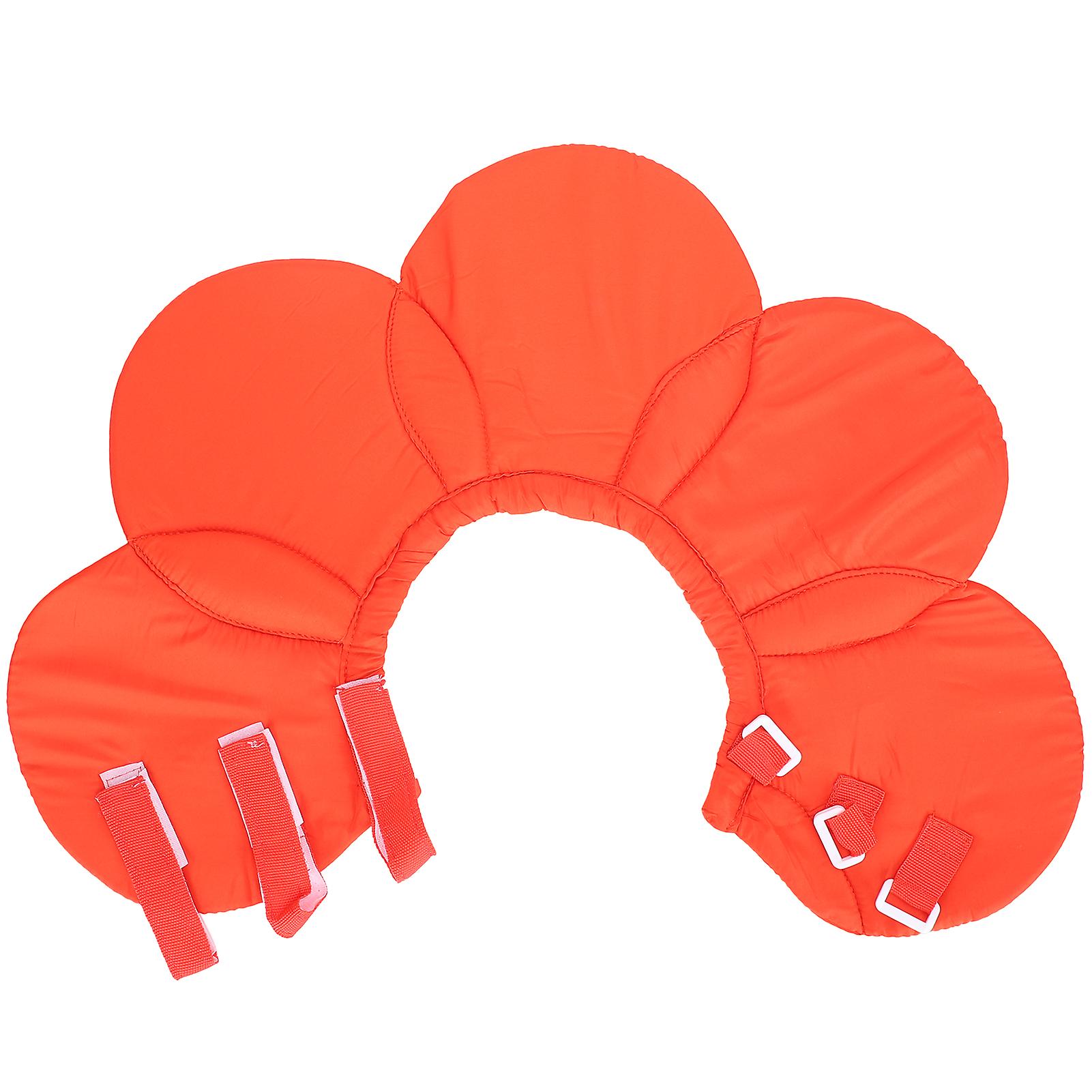 ペットコーンカラー 猫、犬のための調節可能なソフトリカバリー 創傷治癒保護カバー オレンジM 30-33cm