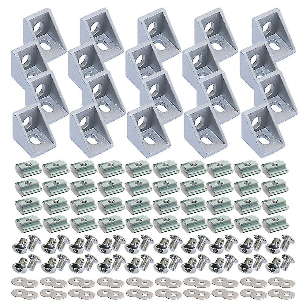 new 16 sets profile connector set corner bracket t nuts and screw bolt for 20s aluminum sm33633