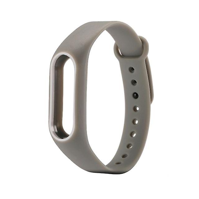 Silicone watch band for Xiaomi Mi Band 2 (watch not included)-Grey and white
