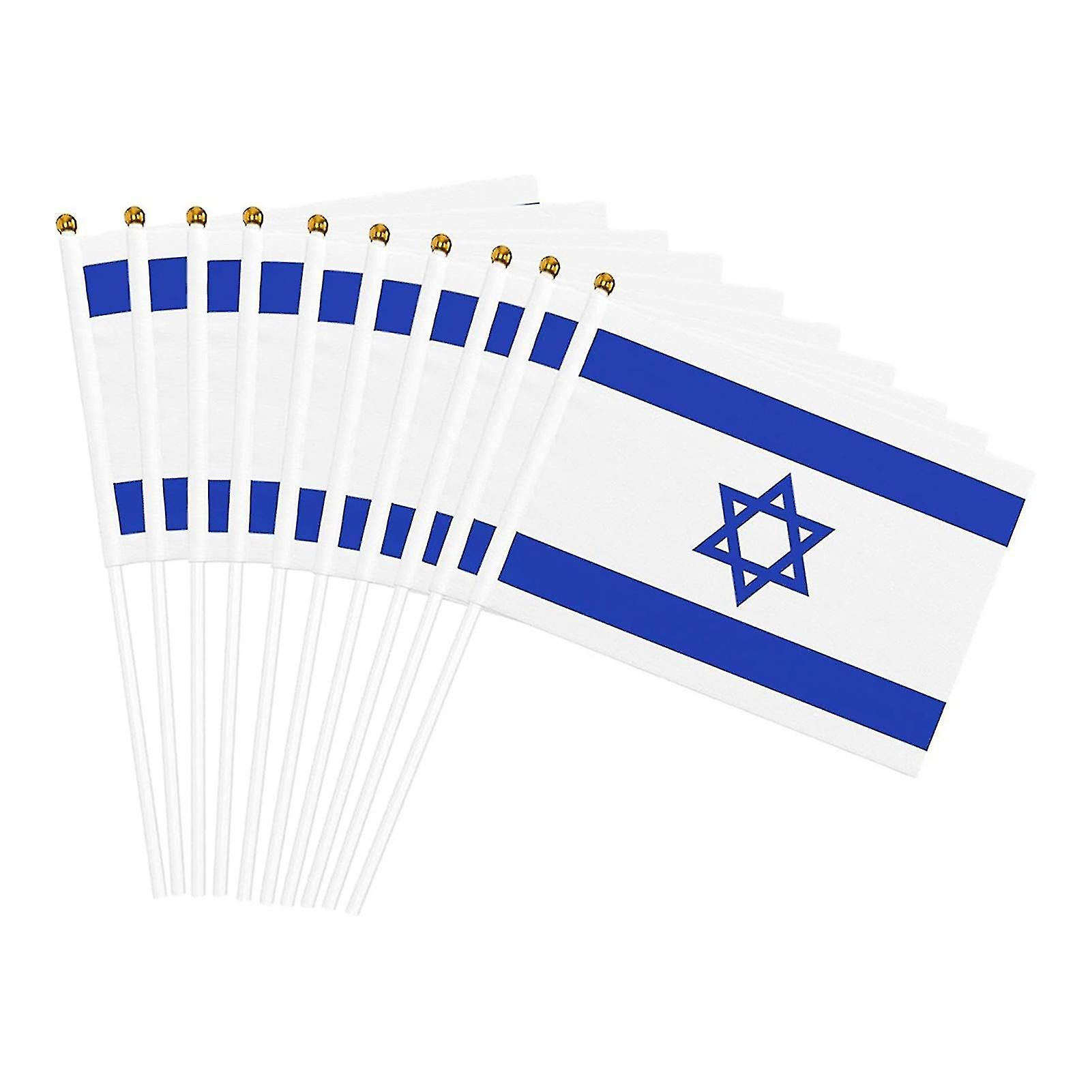 5/10/20/50/100pcs Handheld Israel Flag Portable Soft Smoothly Flags For Activity