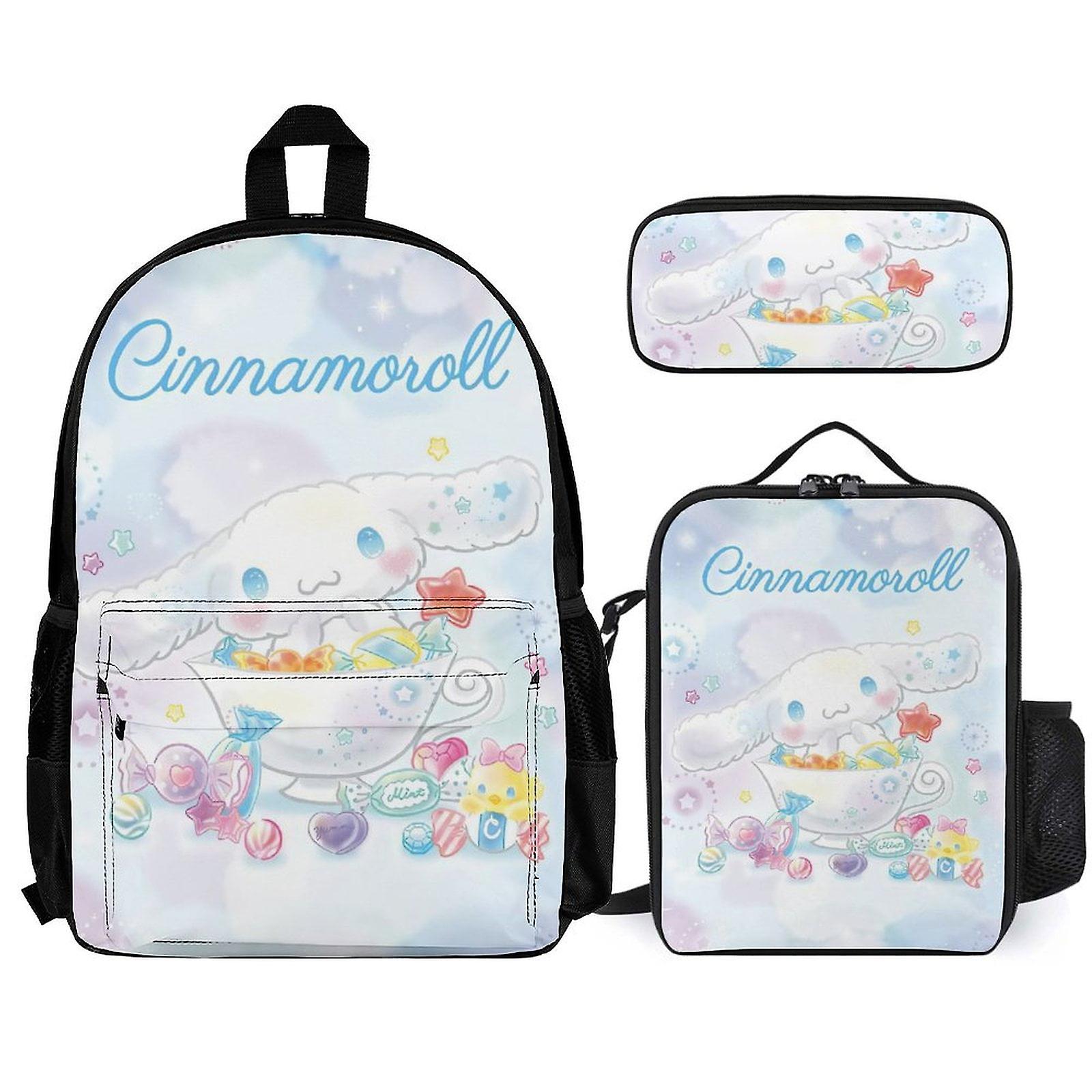 Cinnamoroll Backpack Set, Backpack with Lunch Box And Pencil Case 3pcs Set