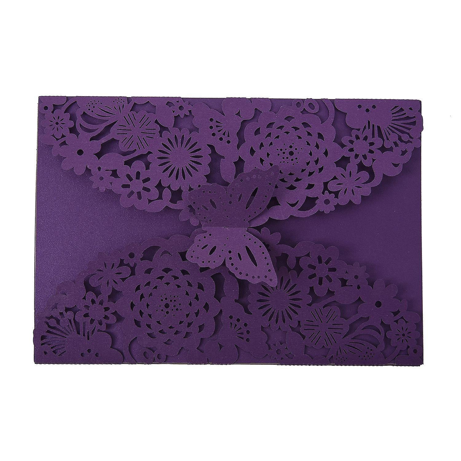 10Pcs/Set Delicate Carved Butterflies Wedding Party Invitation Card Envelope Invitations for Weddin