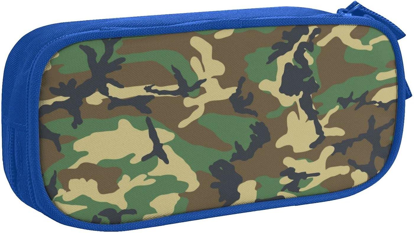 Πράσινη στρατιωτική τσάντα μολυβιών Camo μεγάλη με 2 διαμερίσματα Θήκη στυλό μολυβιού Τσάντα θηκών μολυβιών Διοργανωτής για κορίτσια Αγόρια Φοιτητικό Σχολείο Γραφείο Κολλέγιο -Ένα