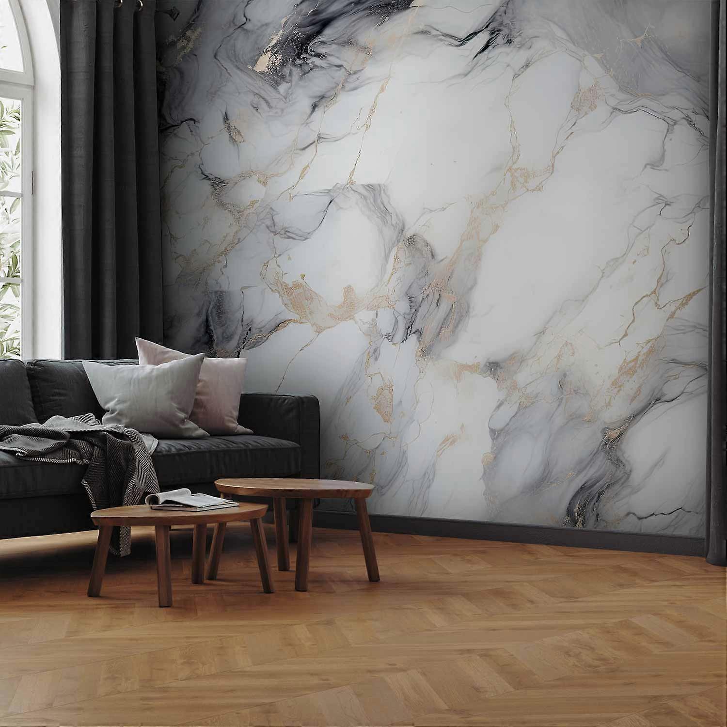 Self-adhesive Wall Mural - Elegant Marble - Stone Structures in Neutral Colours