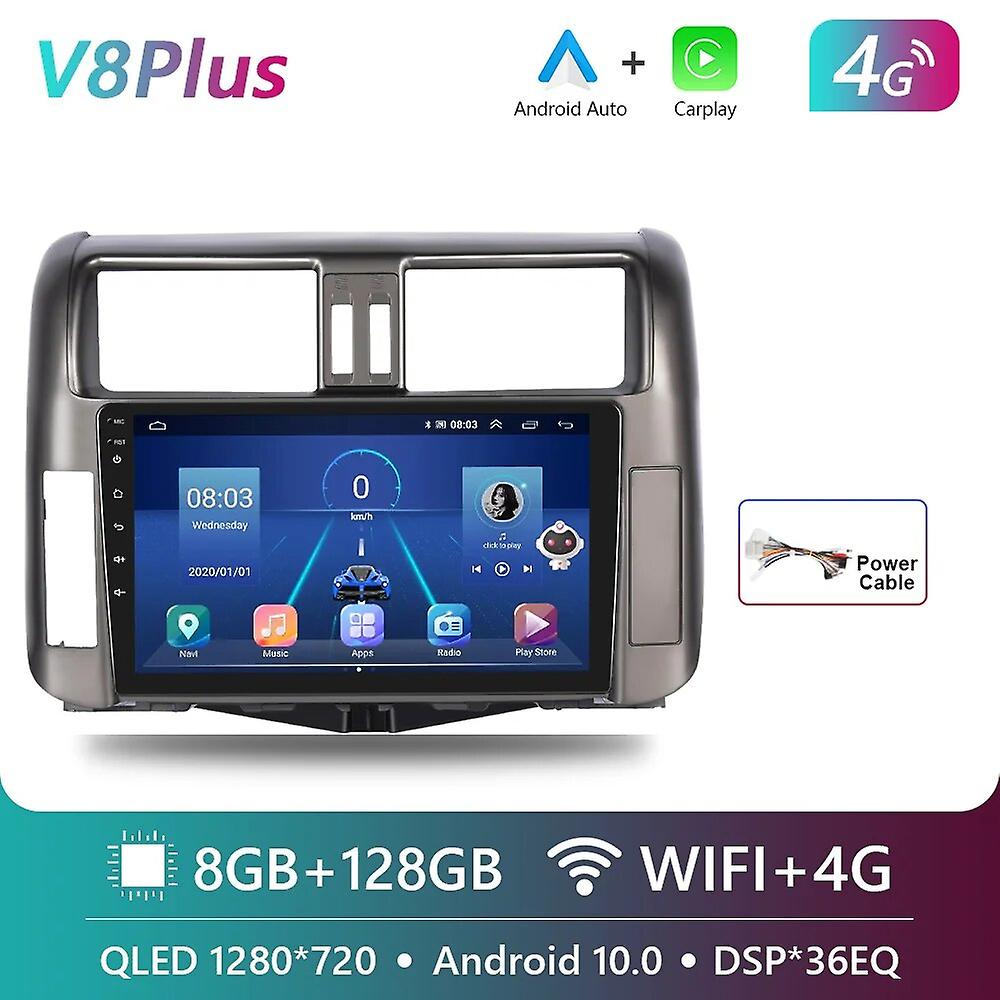 2 Din 9" Android10 Car Radio For Toyota Prado Low Spec 2010-2013 Carplay Gps Navigation 8core 4g Wifi Multimedia Player