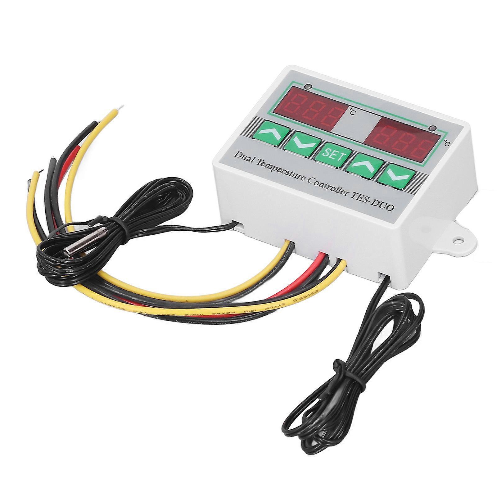 Digital Temperature Controller Dual Display Dual Control Multifunctional High Precise Electronic Thermostat Switch 220V