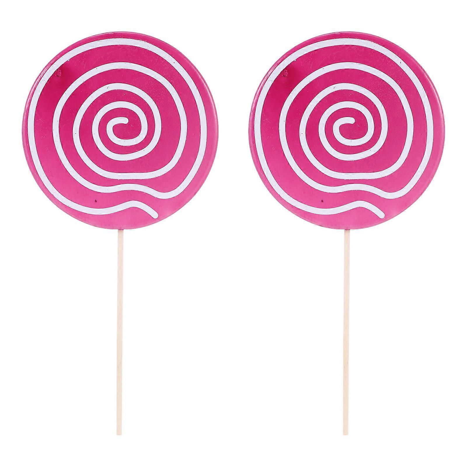 2pcs Creative Lollipop Decors Scene Ornaments Simulation Lollipop Props