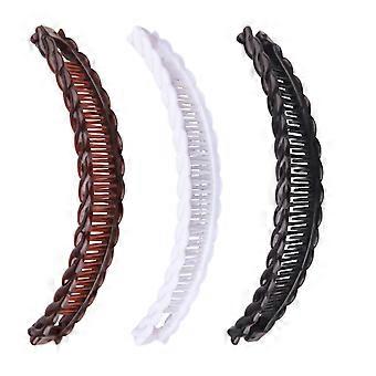 3 Pieces Banana Combs, Hair Clip Clincher Combs for Girls Women, Vintage Lady Fish Shape Ponytail Clip for Thick Long Hair, 3 Count15cm