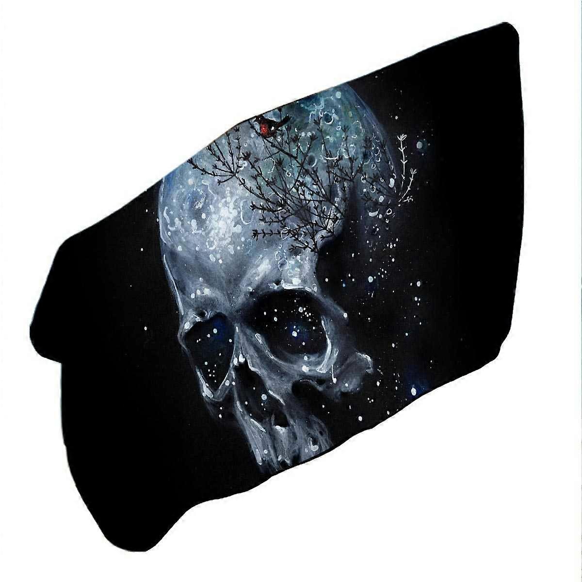 Scary Human Skull and Bird Microfiber Beach Towel