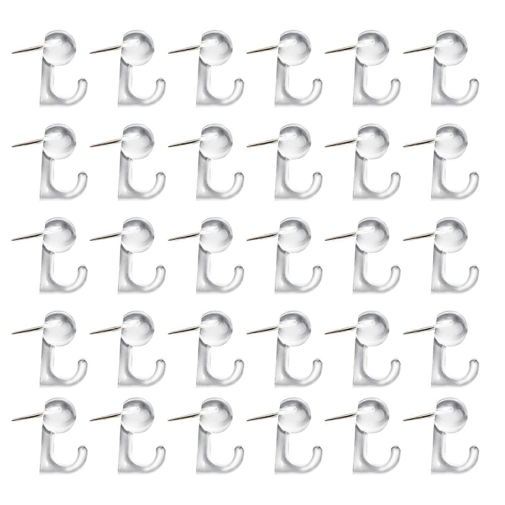 Push Pin Hooks Plastic Heads Pin Tacks Clear Wall Push Pins for Cork Board Map Photos Calendar, Chr
