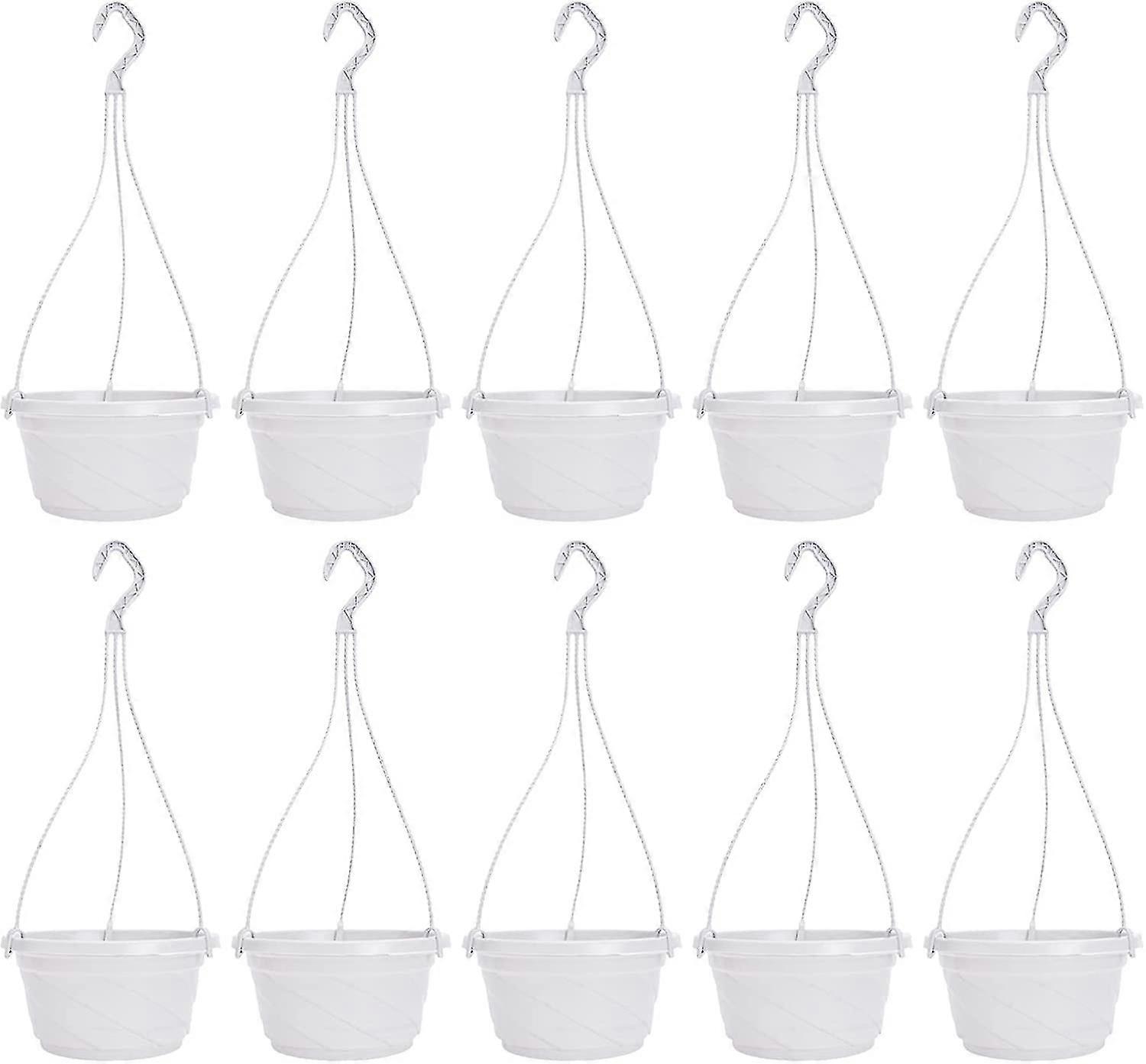 10pack البلاستيك شنقا الذاتي سقي حديقة زهرة النبات وعاء للنباتات الداخلية في الهواء الطلق الأبيض