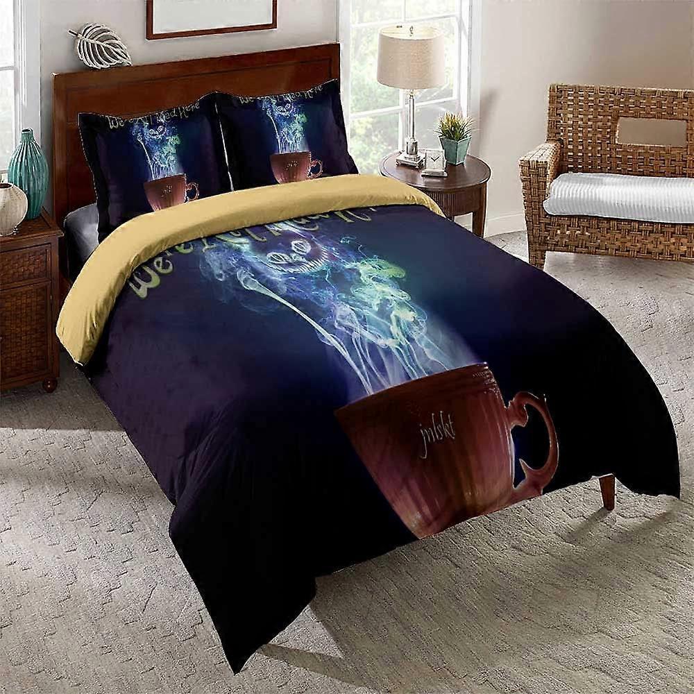 Kerota Linge de lit Alice au pays des merveilles Parure de couette 140 x 200 cm Parure de lit 3 pièc