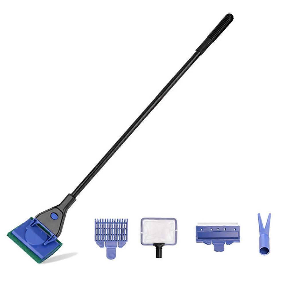 Fish Tank Cleaning Tool Long -Handle Fish Tank Brush Glass Cleaning Brush Aquatic Box Long Brush Long Rod Fish Tank