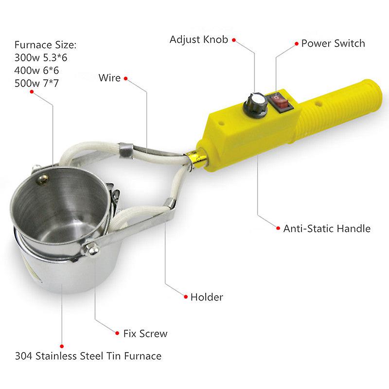 Four à Souder Électrique 500W - Pot En Acier Inox, Réglable 150-450°C - Pour Soudure Et Brasure !