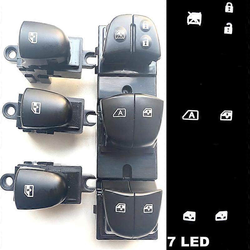 7 LED White light Auto Power Window Switch/Single Window switch With LED For Nissan Qashqai J11/Altima/Sylphy/Tiida/X-Trail