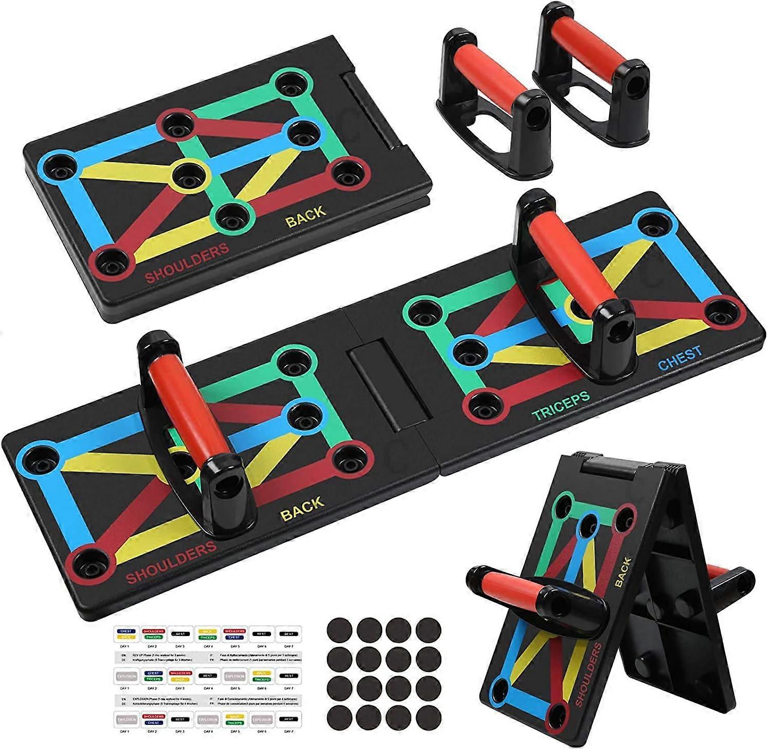 2025,12 in 1 foldable Push Up Rack Board Train Gym Fitness System Workout Exercise Stands for Body Training