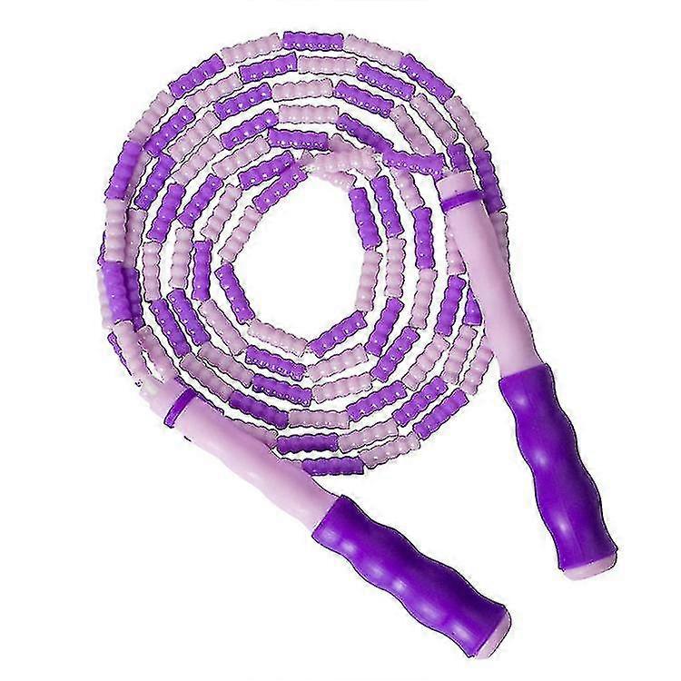 Jump Rope - Soft Beaded Segment Ping Rope - Adjustable Tangle-free Fancy Rope For Workout(2pcs-purple)