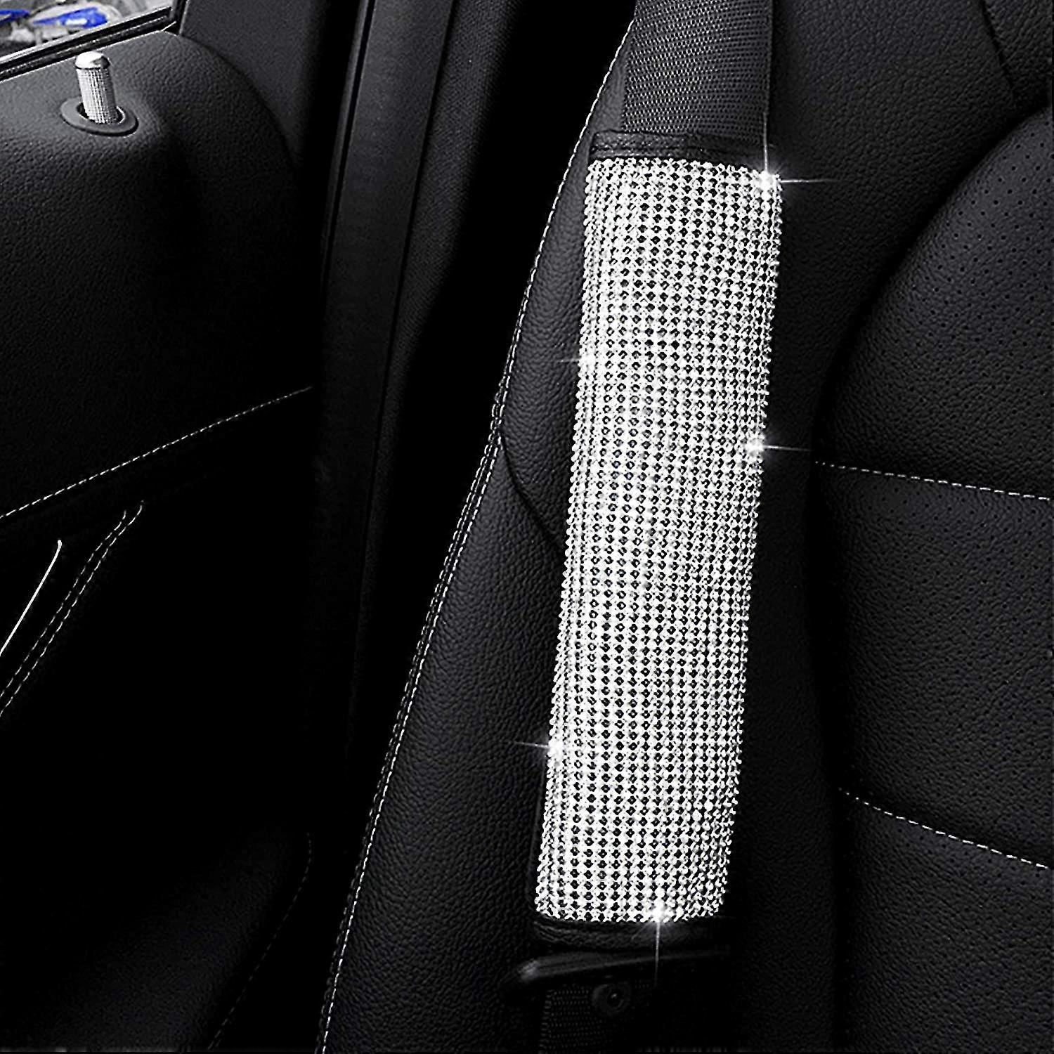 Bling Soft Seat Belt Shoulder Pads With Rhinestones Car Seat Belt Covers, Handmade Crystal Spar