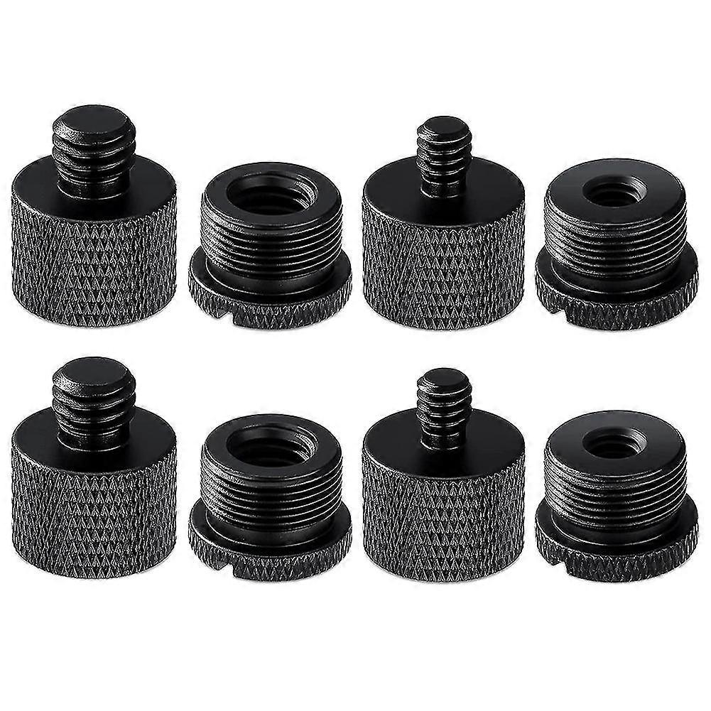 8-dielna sada adaptérov na mikrofónový stojan, 5/8" samica na 3/8" samec a 3/8" samica na 5/8" samec so závitom, T-kus