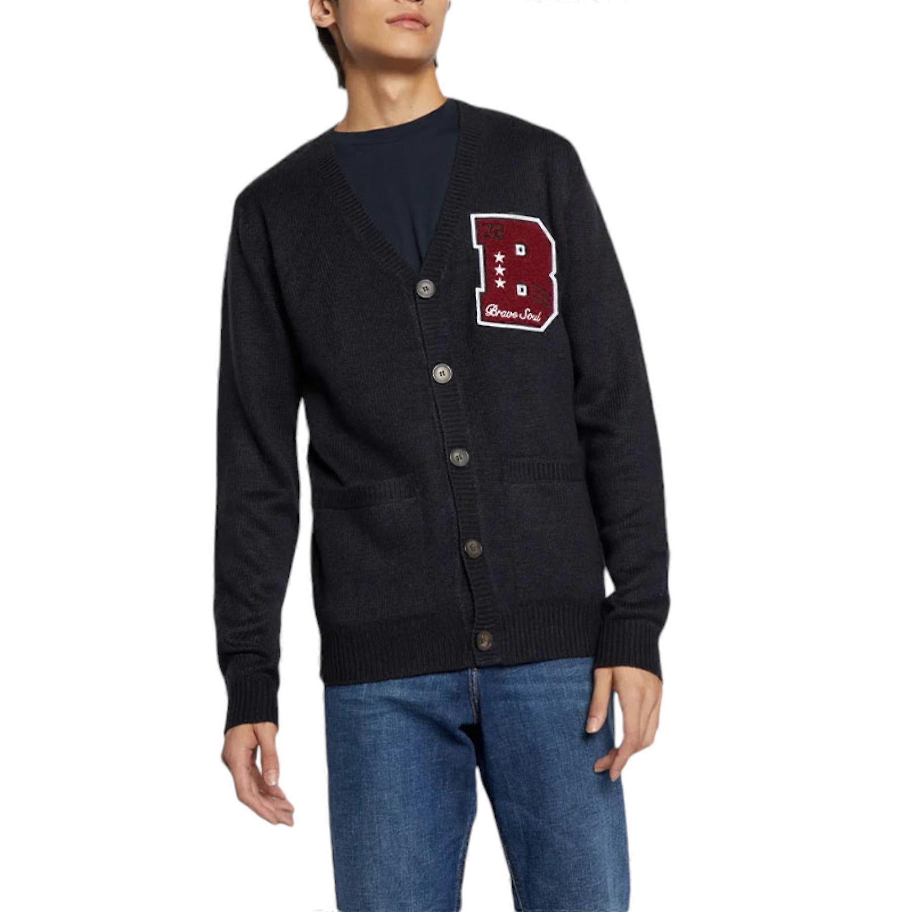 Brave Soul Mens Cardigan Long Sleeve Open Front Regular Knit