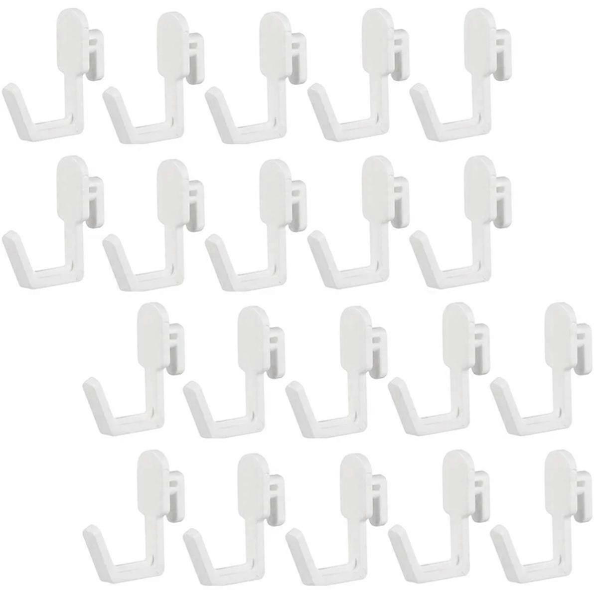 24Pcs Hooks J Shape Hook Peg Board Tool Organizer Accessories, White