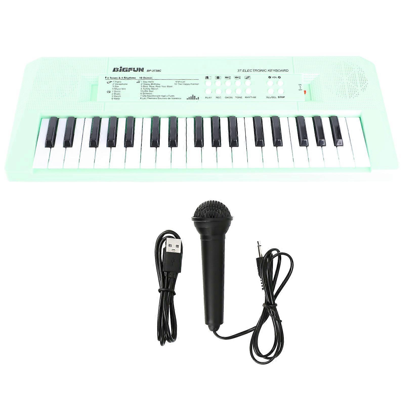 BF3738 Musical Keyboard Electric Piano with 37 Keys for Begginers Education InstrumentGreen