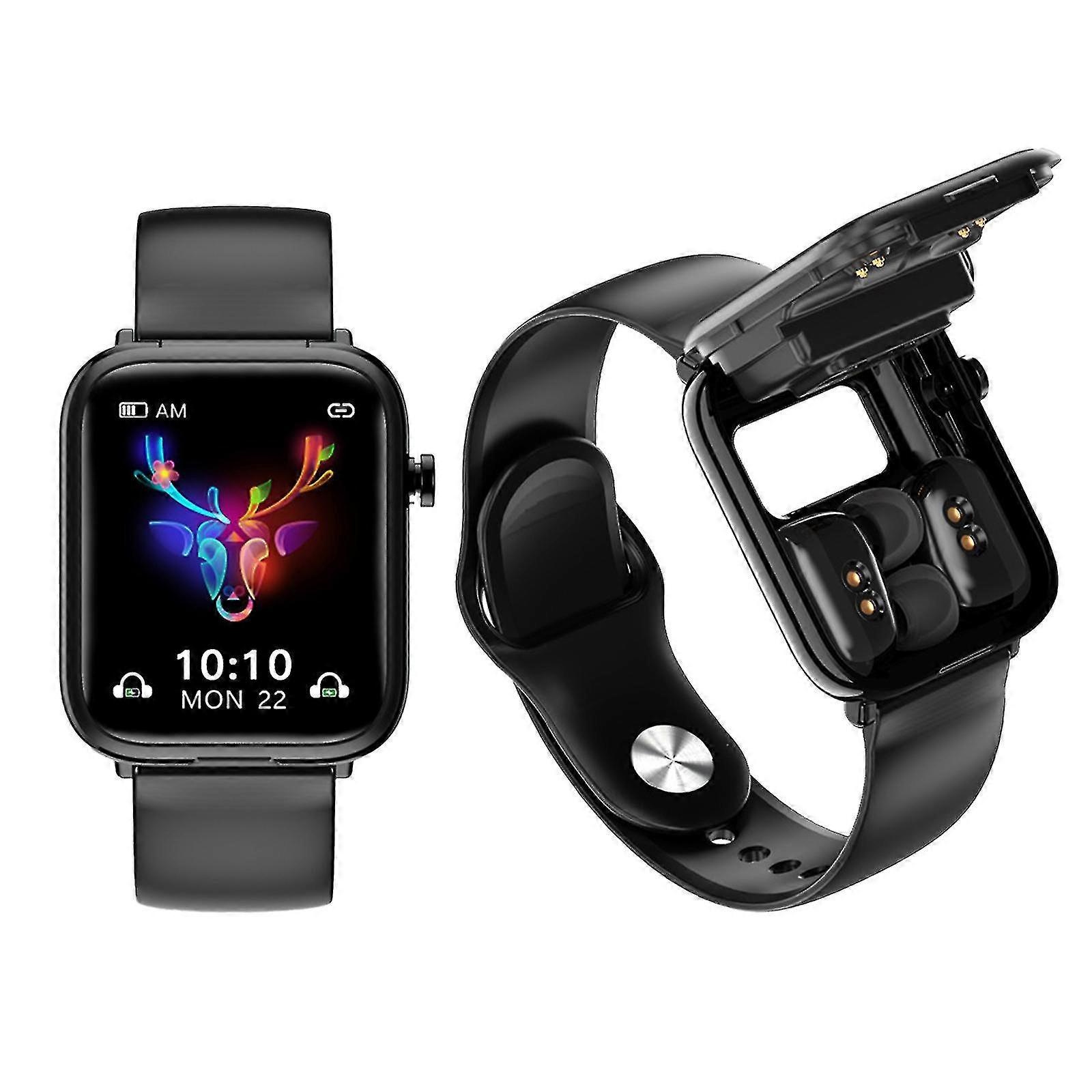 1.8" 2 In 1 Earbuds Smart Watch With Wireless Bluetooth Headsets Hd Display For Android Waterproof Wireless Bluetooth